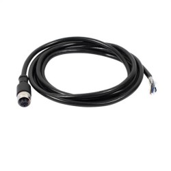 M12 Female Connector With Cable 5Pins Plug Straight Cable Corsets 2M AWG22 A Code Shielded