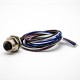 M12 Female Panel Mount Connector A Coded 4Pin Waterproof Straight Socket Back Mount For Cable 0.2M