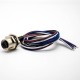 M12 Female Panel Mount Connector A Coded 4Pin Waterproof Straight Socket Back Mount For Cable 0.2M