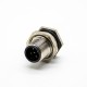 M12 Flush-type 5Pin Male Front Mount Connector With PCB Contacts Waterproof M16X1.5