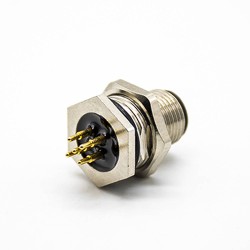 M12 Flush-type 5Pin Male Front Mount Connector With PCB Contacts Waterproof M16X1.5