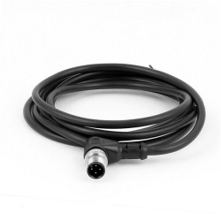 M12 Male Elbow 4 Pin Right Angle Aviation Connector Electrical Cable 1.5M AWG22 A Code