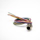 M12 Male Socket A Coded 8Pin Straight Back Mount For Cable 0.2M Solder Waterproof Connector