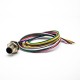 M12 Male Socket A Coded 8Pin Straight Back Mount For Cable 0.2M Solder Waterproof Connector