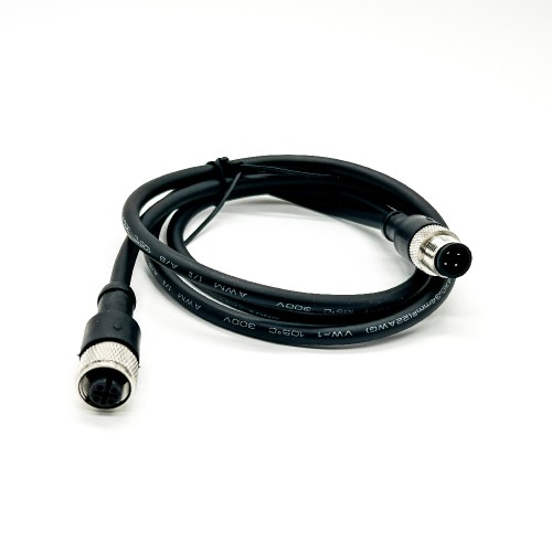 M12 Male To Female Cable 180 Degree A Code 4 Pin Cable Cordset 1M AWG22