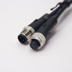 M12 Male To Female Cable 180 Degree A Code 4 Pin Cable Cordset 1M AWG22