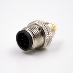 M12 Metal Connector Injection molding Connector A Coded 12 Pin Male Straight For Cable Solder Type Shield Waterproof