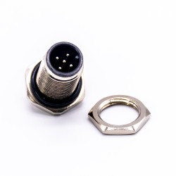 M12 Panel Mount Connector A Coding 5Pin Male Plug For Cable 15PCS