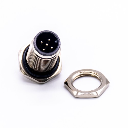 M12 Panel Mount Connector A Coding 5Pin Male Plug For Cable 15PCS