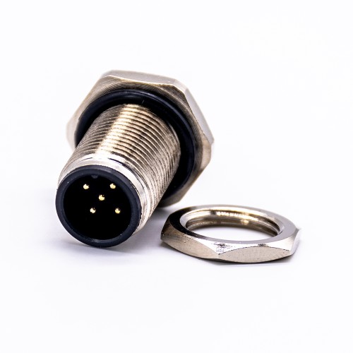 M12 Panel Mount Connector A Coding 5Pin Male Plug For Cable 15PCS