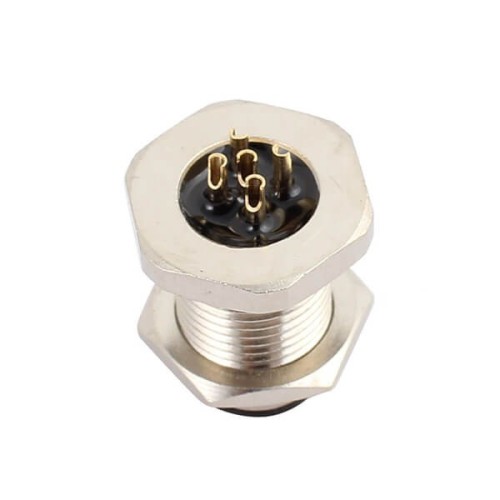 M12 Panel Mount Connector A Coding 5Pin Male Plug For Cable 15PCS