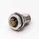 M12 PCB Connector 17 Pin Panel Receptacles A Code DIP Type Front Blukhead Waterproof