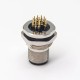 M12 PCB Connector 17 Pin Panel Receptacles A Code DIP Type Front Blukhead Waterproof