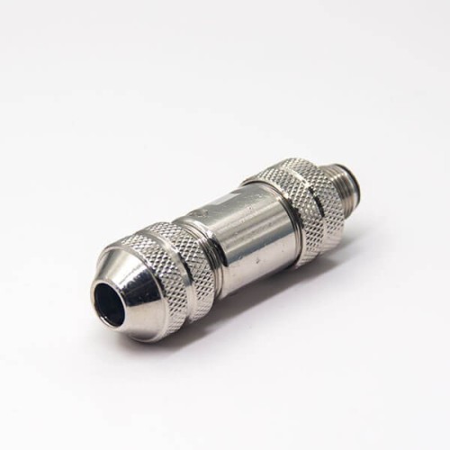 M12 Plug Connector Aviation Sensor Male Shield Straight Waterproof Screw-Joint 4 Pin A Coding