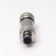 M12 Plug Connector Aviation Sensor Male Shield Straight Waterproof Screw-Joint 4 Pin A Coding