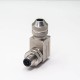 M12 Right Angle Connector A Code Field Installable Pin Waterproof Male Plug for Cable Shielded