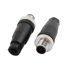M12 Sensor Cable Plug Threaded Lock 8 Pin Connector 2PCS