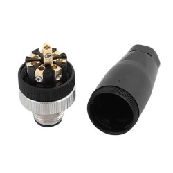 M12 Sensor Cable Plug Threaded Lock 8 Pin Connector 2PCS
