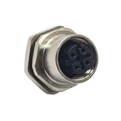 M12 Sensor Connector 4Pin D-Coding Female Straight Waterproof Rear Bulkhead Panel Receptacles Cable Solder Type Shiled