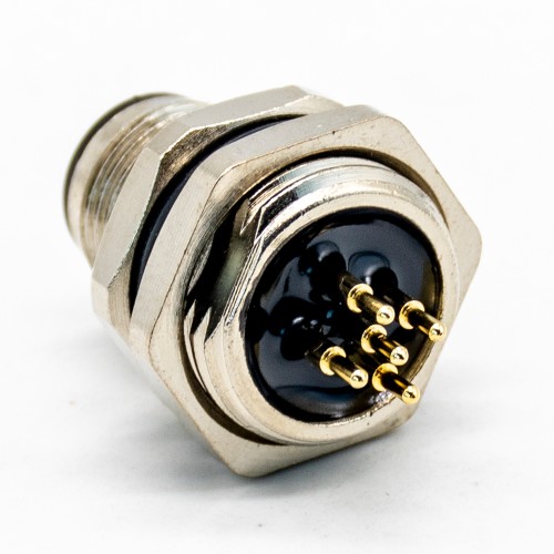 M12 Sensor Connector 5 Pin A Code Male Rear Mounting Waterproof PCB Mount M15 x 1 Thread
