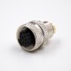 M12 Solder Injection molding Connector A Coded 12 Pin Female Straight For Cable Shield Matel
