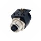 M12 Waterproof Connector 4Pin Female D Code Right Angled PCB Mount Socket 360° Full Shielding Connector