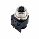 M12 Waterproof Connector 4Pin Female D Code Right Angled PCB Mount Socket 360° Full Shielding Connector