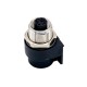 M12 Waterproof Connector 4Pin Female D Code Right Angled PCB Mount Socket 360° Full Shielding Connector