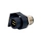 M12 Waterproof Connector 8Pin Male A Code Right Angled PCB Mount Socket 360° Full Shielding Connector