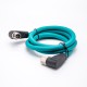 M12 X code 8 Pin Male to 4 Pin Female Right angle Cable Cordsets Blue 1M