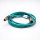 M12 X code Male to Female Straight Cable Cordsets Blue 1M