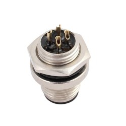 Panel Mount Power Connectors IP67 M12 4Pin Circular Connector For Motors 15PCS Per Bag