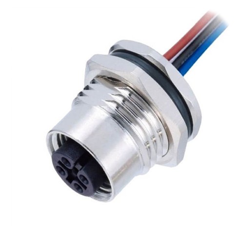 Sensor Connector M12 5Pin A-Coding Female Front Moun With 50CM AWG22 Electronic Wires