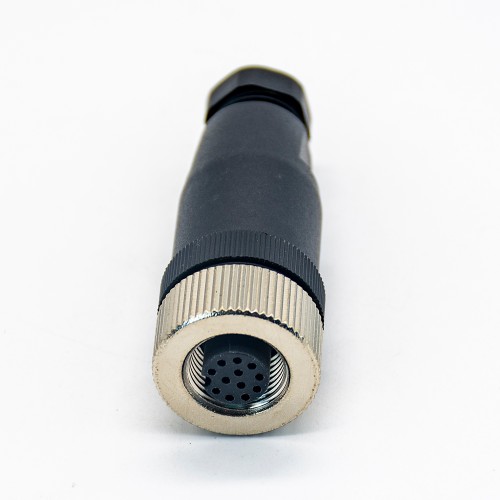 Sensor Connectors 12Pin M12 A-Coded Female Straight Plug Screw Connection Unshiled Waterproof