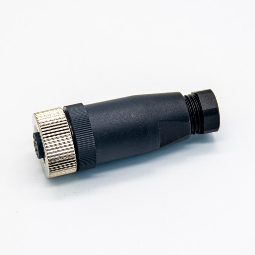 Sensor Connectors 12Pin M12 A-Coded Female Straight Plug Screw Connection Unshiled Waterproof