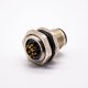 Sensor Receptacle M12 8 Pin Panel Mount Connector Rear Mounting Sodered For Cable