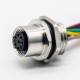 Sensor Receptacle M12 8 Pin Waterproof Connector A Coded Female Straight Back Mount Wiring 0.2M