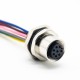 Sensor Receptacle M12 8 Pin Waterproof Connector A Coded Female Straight Back Mount Wiring 0.2M