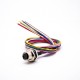 Sensor Receptacle M12 8 Pin Waterproof Connector A Coded Female Straight Back Mount Wiring 0.2M