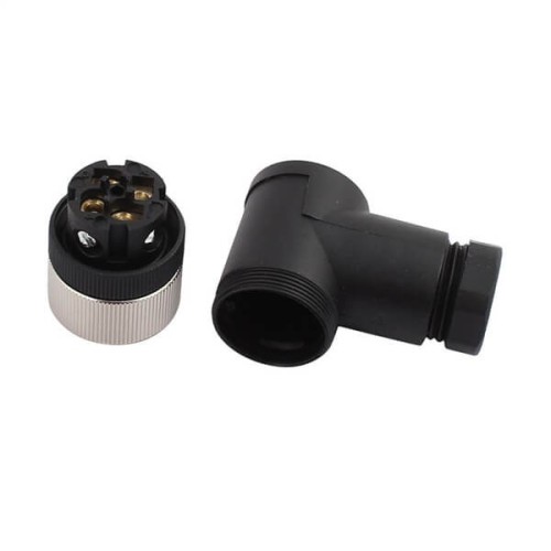 Sensors M12 4-Pin Female Connector Right Angle Cable Mount Connector 10PCS