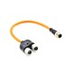 Y-Splitter M12 Plug 5-Pin To Dual M12 5 Pin Female Adapter A-Coded 20CM Y-Splitter M12 Plug 5-Pin To Dual M12 5 Pin Female Adapter A-Coded 20CM