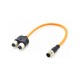 Y-Splitter M12 Plug 5-Pin To Dual M12 5 Pin Female Adapter A-Coded 20CM Y-Splitter M12 Plug 5-Pin To Dual M12 5 Pin Female Adapter A-Coded 20CM