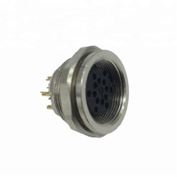 10pcs M16 Connector 14 Pin Female Waterproof Socket Solder Type Connector Shield