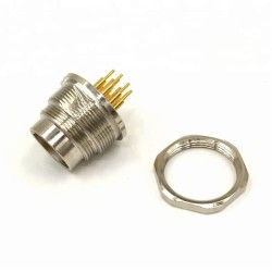 10pcs M16 Dip PCB Connector Waterproof 8pin Male Back Shield Mount Connector Shield