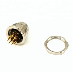 10pcs M16 Dip PCB Connector Waterproof 8pin Male Back Shield Mount Connector Shield