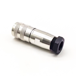 12 pin Female M16 Solder Type Straight Connector Shield