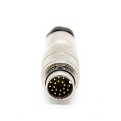 19 pin M16 Connector Male Solder Type Straight Connector Shield