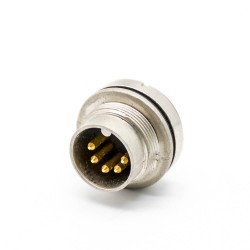 5Pin M16 Male Socket Shield for Cable Straight Solder Type