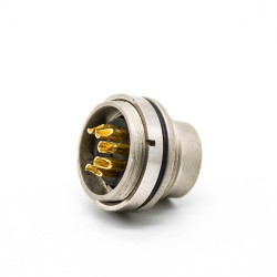 5Pin M16 Male Socket Shield for Cable Straight Solder Type
