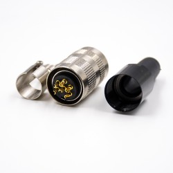 6 Pin Female M16 Connector Field Wireable Connector A Coded Waterproof Straight Non-Shield Connector For Cable
